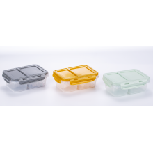 2 compartimentos Caja de almuerzo de contenedores de alimentos 2Division Plastic
